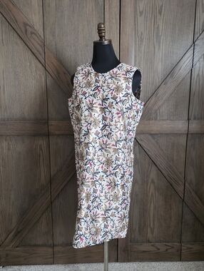 Tory Burch Cream Floral Sleeveless Dress